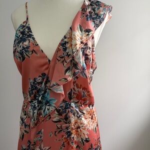 VONE Yuli asymmetrical floral ruffle dress